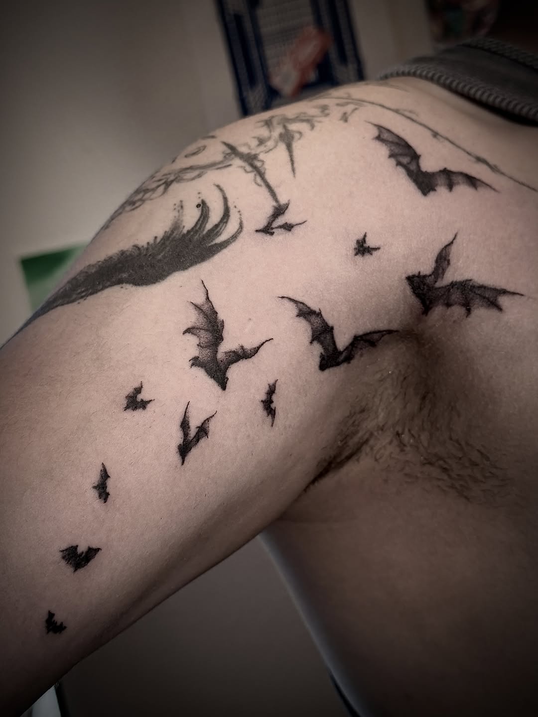 Tattoo by @hoodyink — blackwork