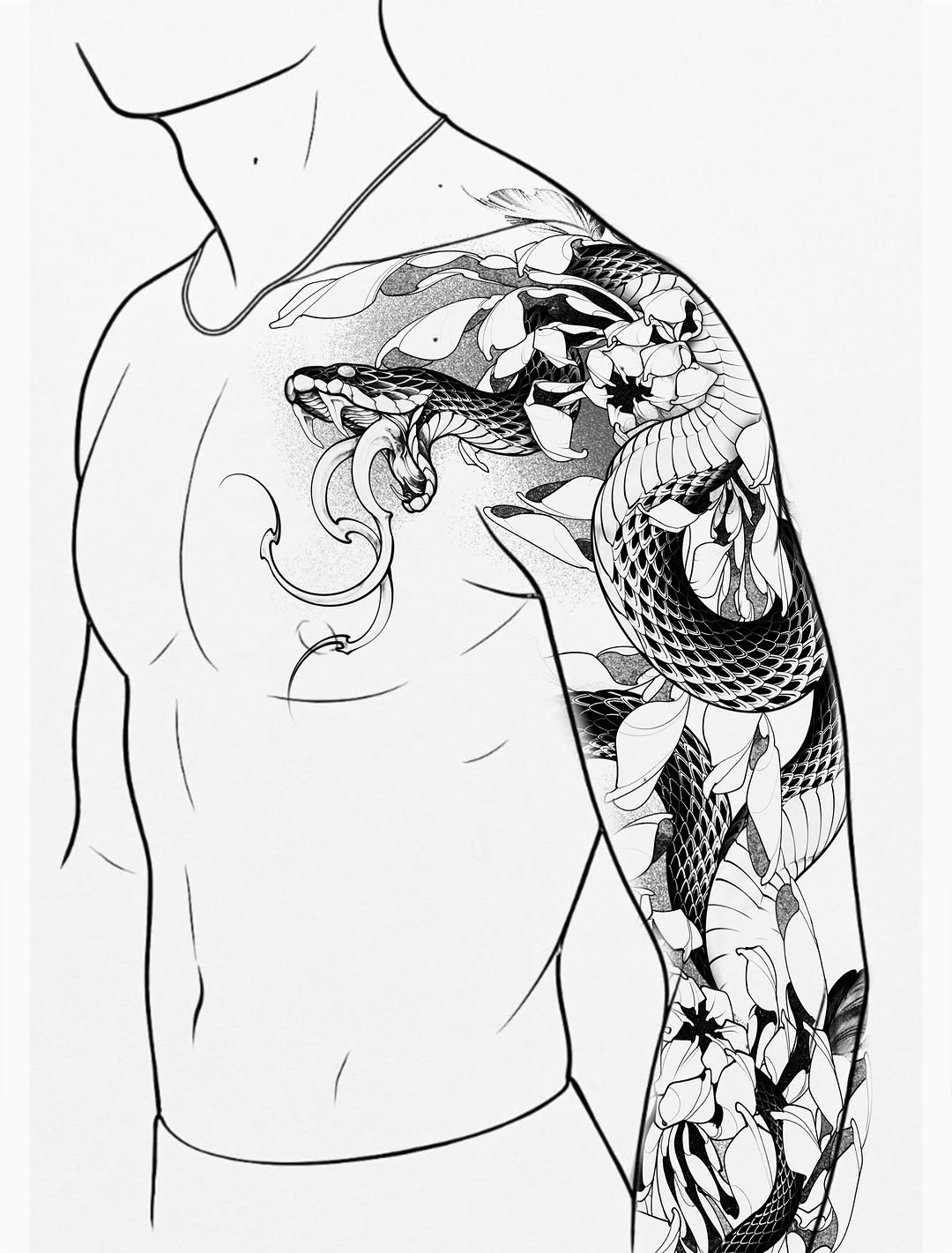 Tattoo by @72_blk — japanese_irezumi, black_and_grey