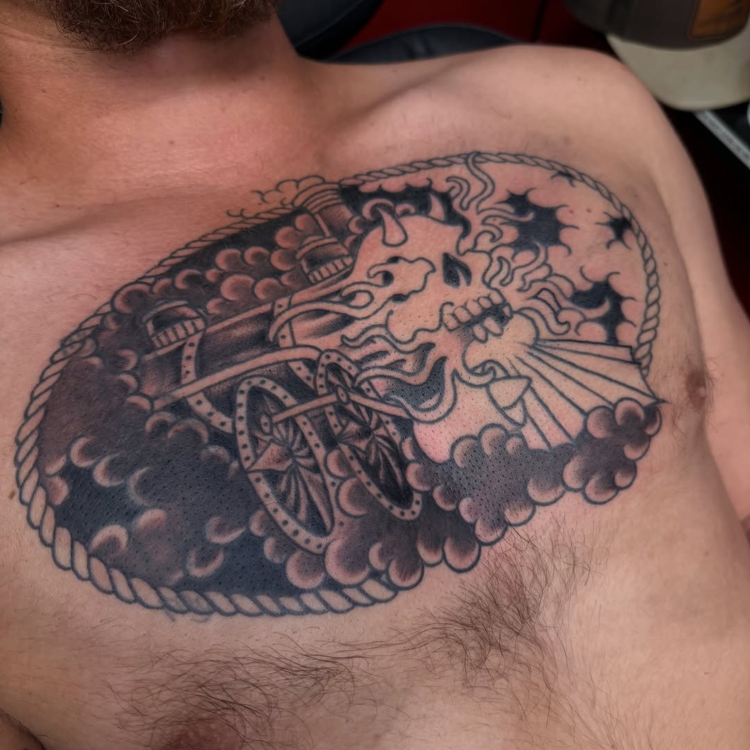 Tattoo by @taintidtats — american_traditional, black_and_grey
