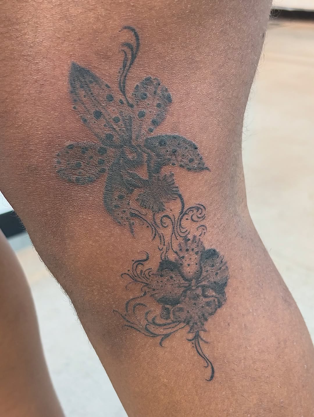 Tattoo by @skorpioink — black_and_grey, dotwork