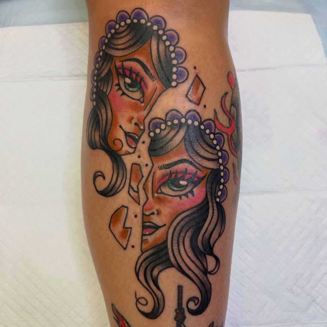 Tattoo by @haileyhermo — neo_traditional, trash_polka