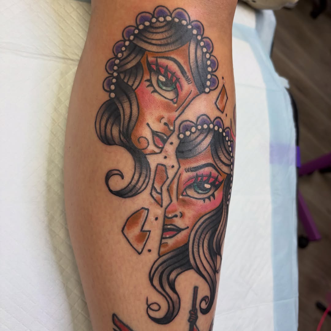 Tattoo by @haileyhermo — neo_traditional, trash_polka