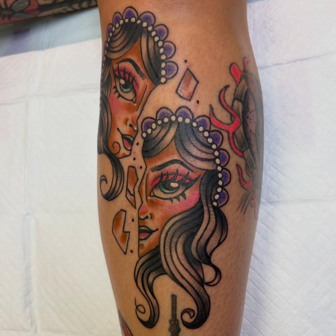 Tattoo by @haileyhermo — neo_traditional, trash_polka