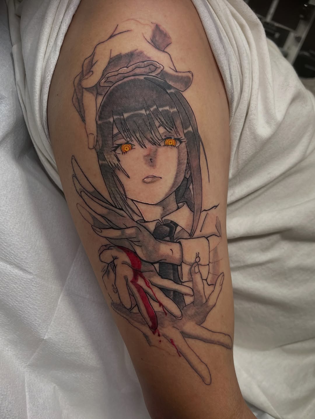 Tattoo by @jonathanharts_ — anime, black_and_grey