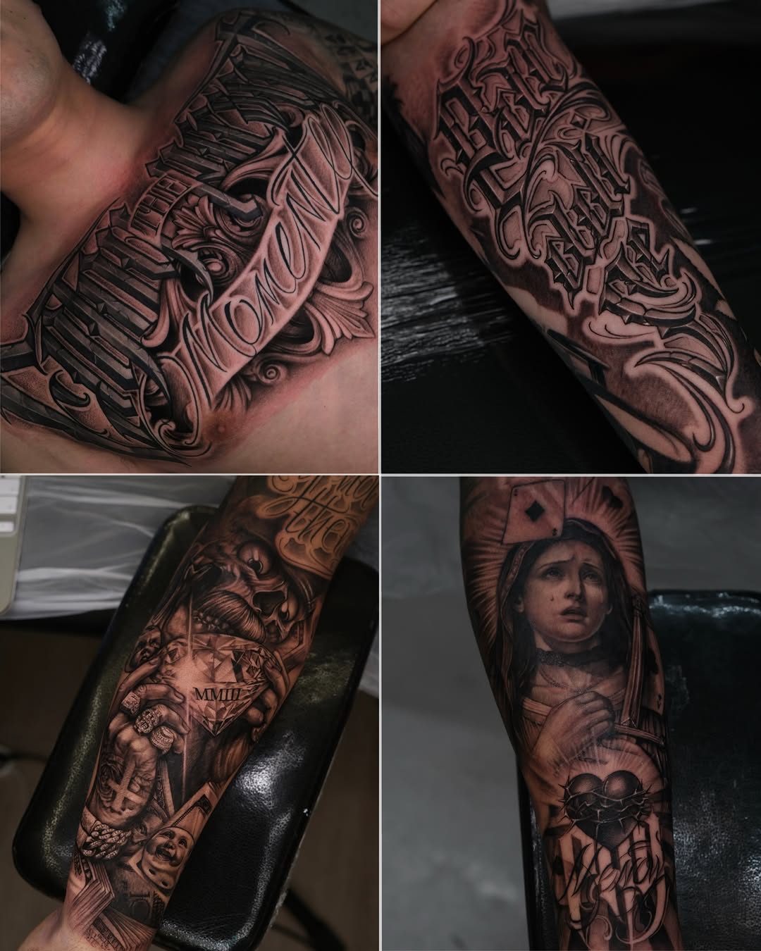 Tattoo by @gisoo.tat β lettering_script, black_and_grey