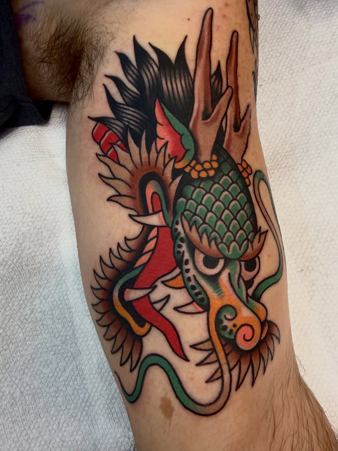 Tattoo by @adamthekid — japanese_irezumi, american_traditional