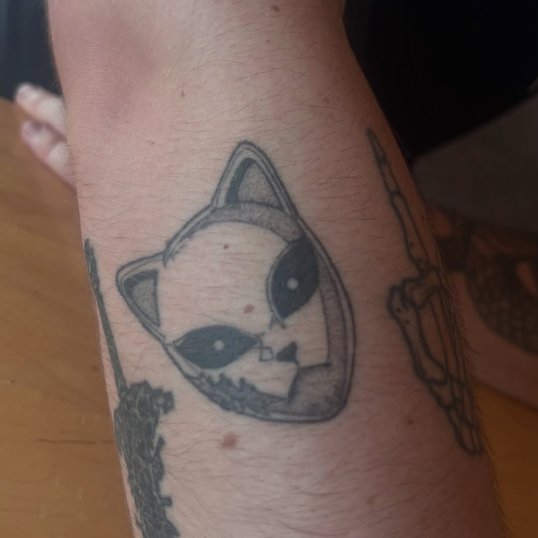 Tattoo by @tattoosbysamira — black_and_grey, anime