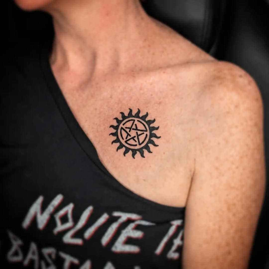 Tattoo by @baris.tattoos — blackwork, geometric
