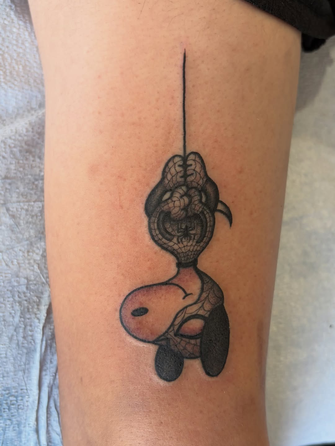 Tattoo by @elmertattoos — anime, black_and_grey
