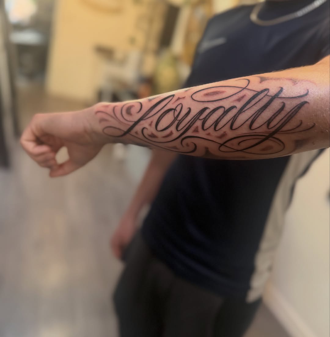 Tattoo by @jackcalliertattoos โ lettering_script
