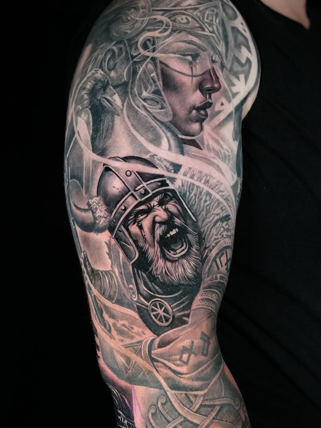 Tattoo by @jakeingersoll_sdt β realism, black_and_grey