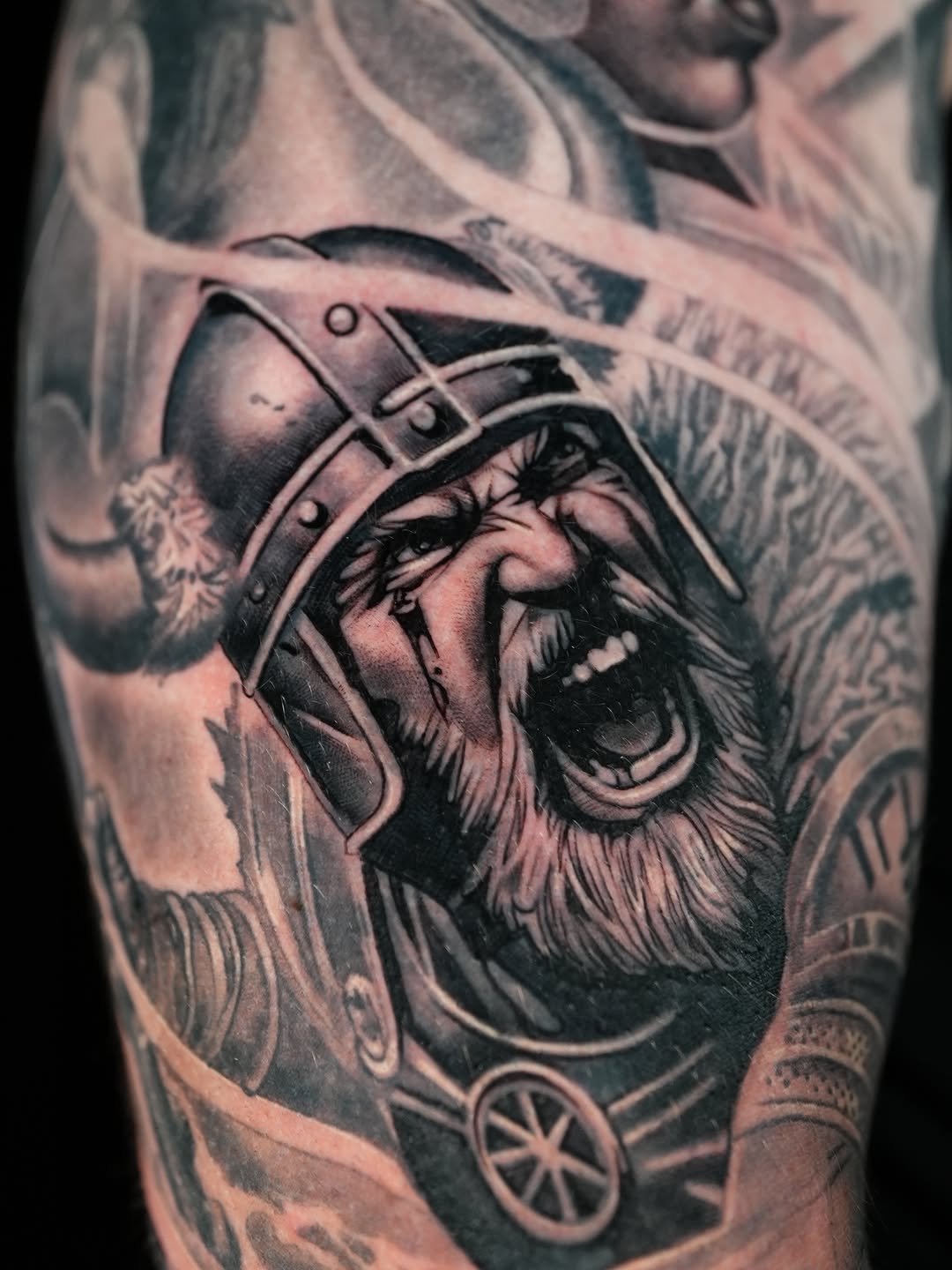 Tattoo by @jakeingersoll_sdt β realism, black_and_grey