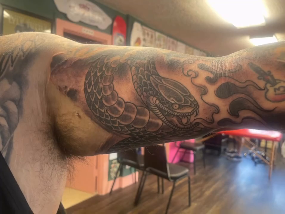 Tattoo by @tattoosbybluez โ japanese_irezumi, black_and_grey