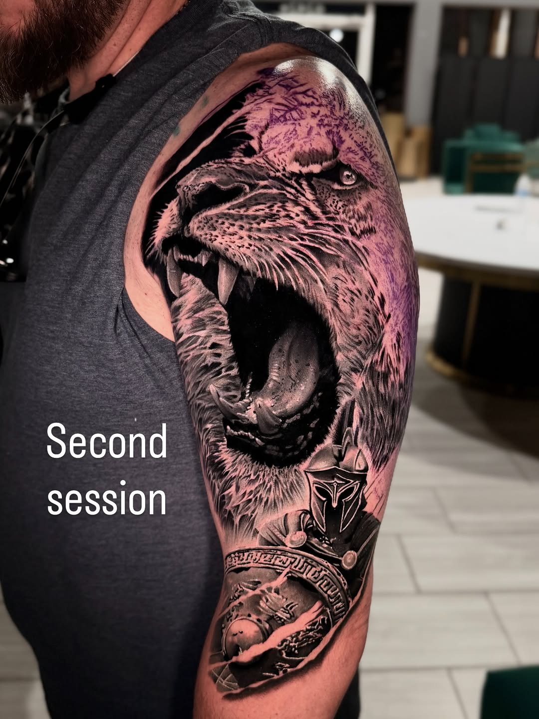Tattoo by @monkey.tattoo.art β realism, black_and_grey