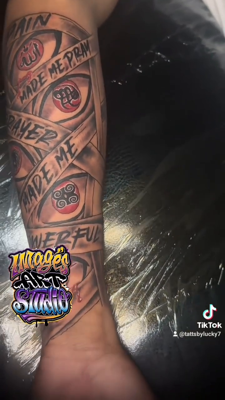 Tattoo by @tattsbylucky7 — lettering_script, black_and_grey