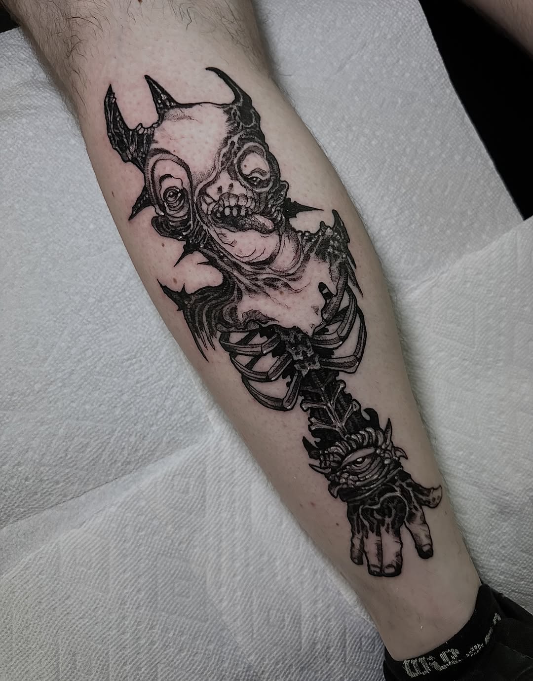 Tattoo by @pablomoreiratattoo — dark_realism, blackwork