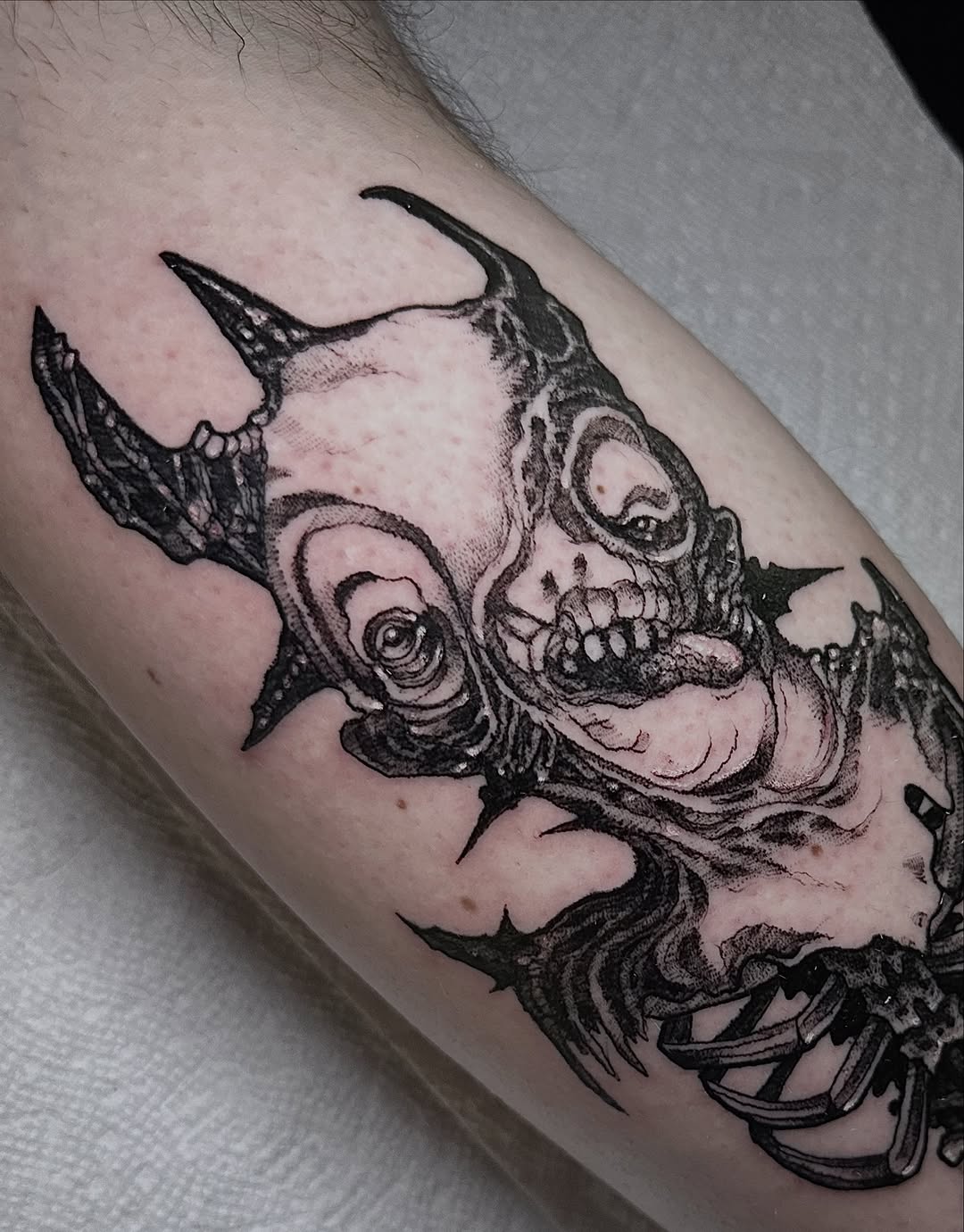 Tattoo by @pablomoreiratattoo — dark_realism, blackwork