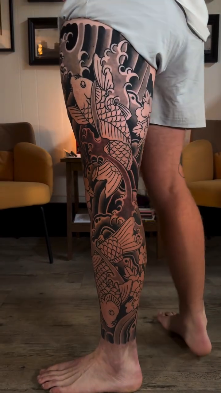 Tattoo by @kevinpyyc โ japanese_irezumi, black_and_grey