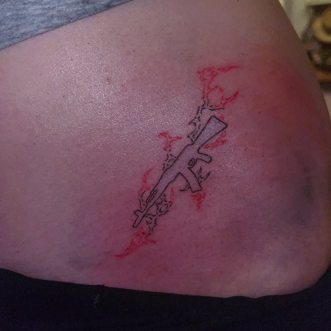 Tattoo by @marcisxo.ink β blackwork, trash_polka