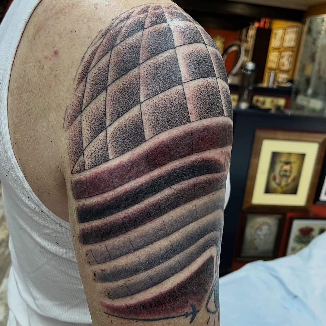 Tattoo by @slimwinters — dotwork, geometric