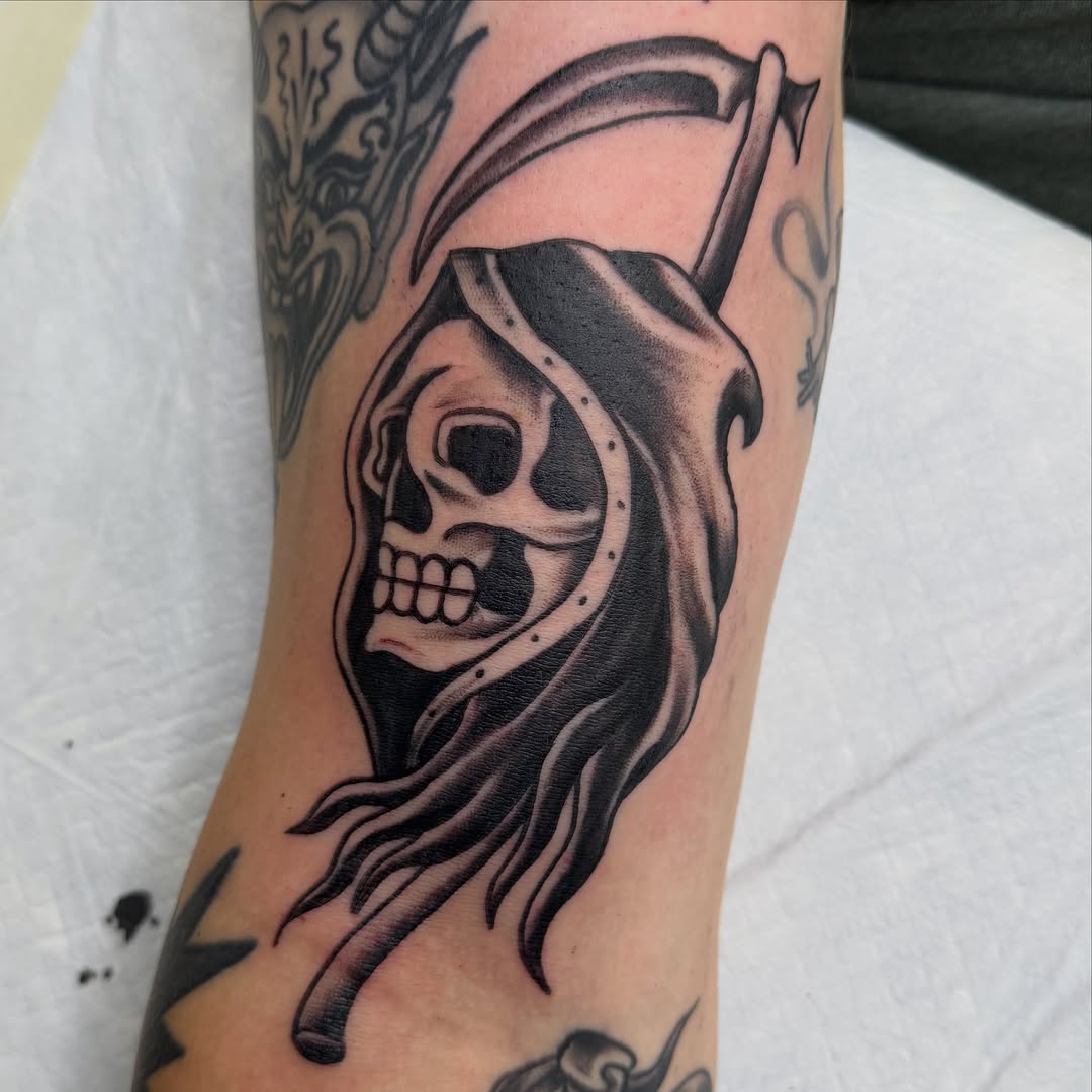 Tattoo by @kolton_tattoos — american_traditional, black_and_grey