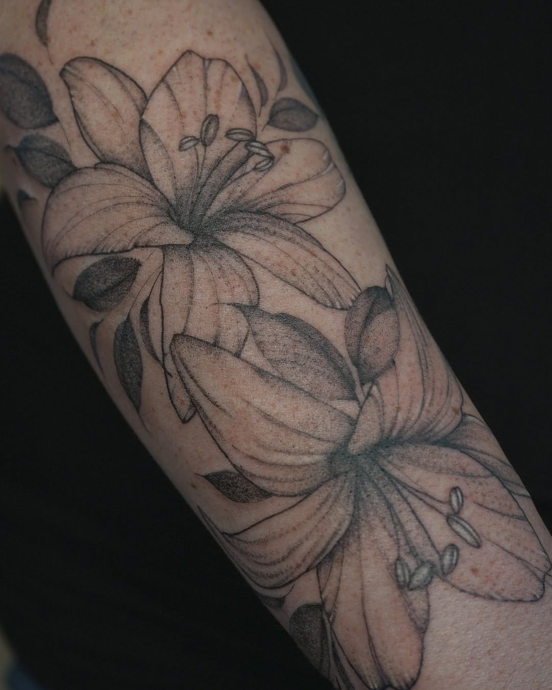 Tattoo by @burningrebelliontattoo — black_and_grey, dotwork