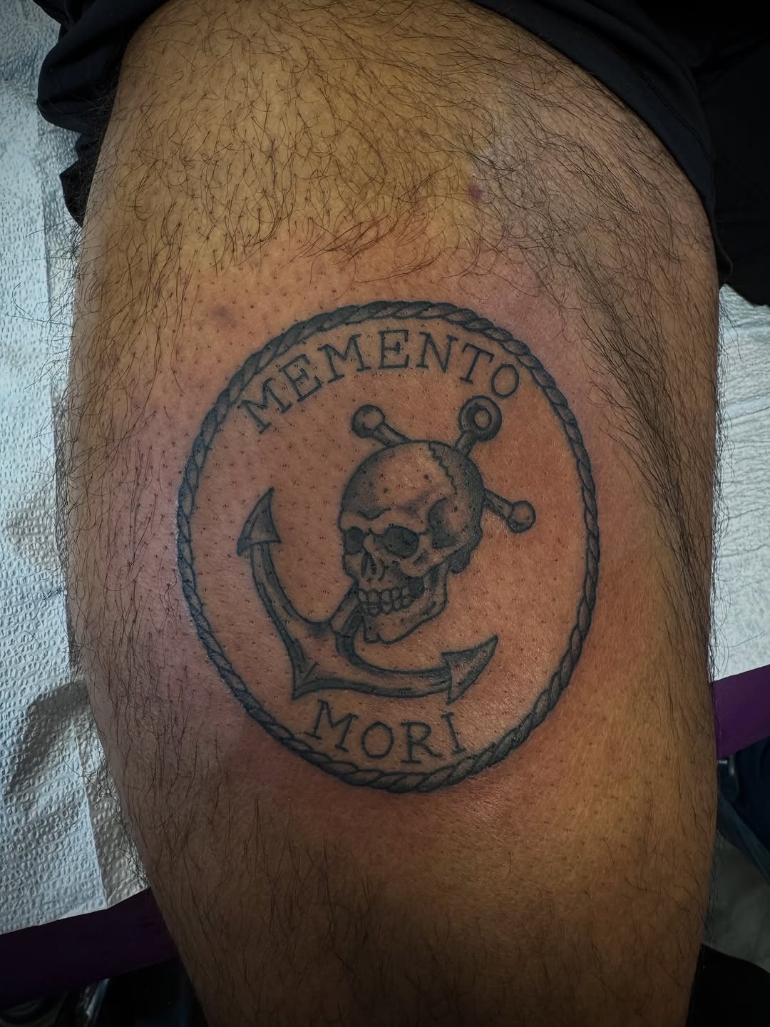 Tattoo by @notmikewilson โ black_and_grey, lettering_script