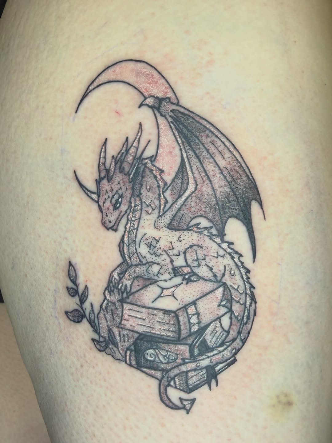 Tattoo by @lilithwhite2259 — illustrative, dotwork
