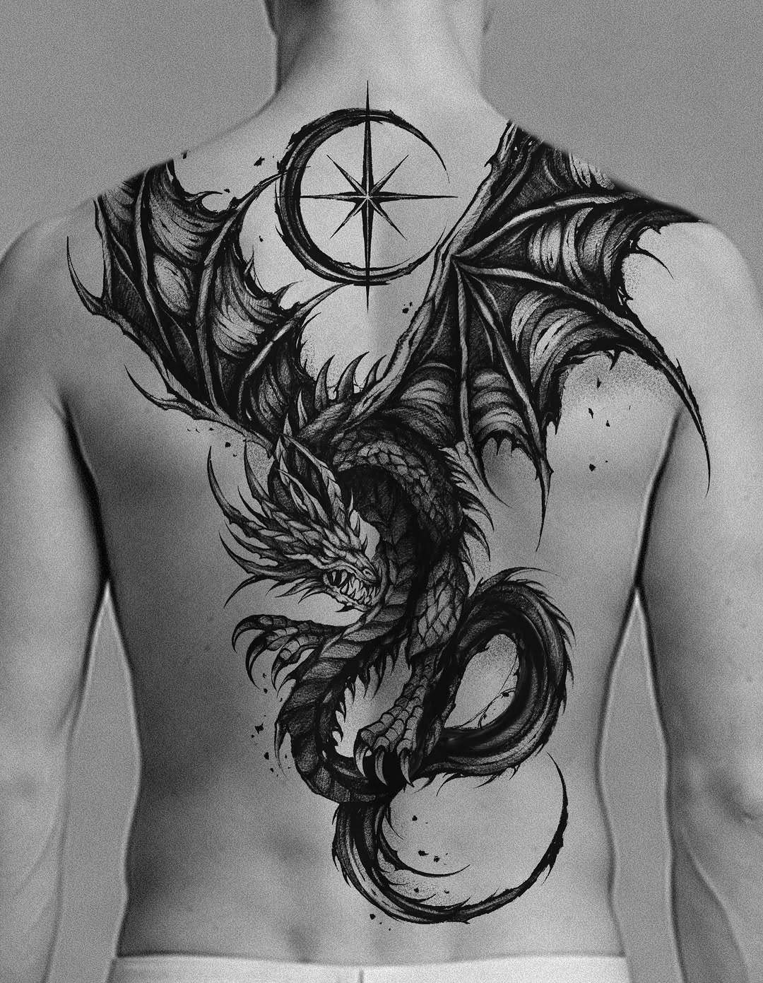 Tattoo by @kim9ang — black_and_grey, dark_realism
