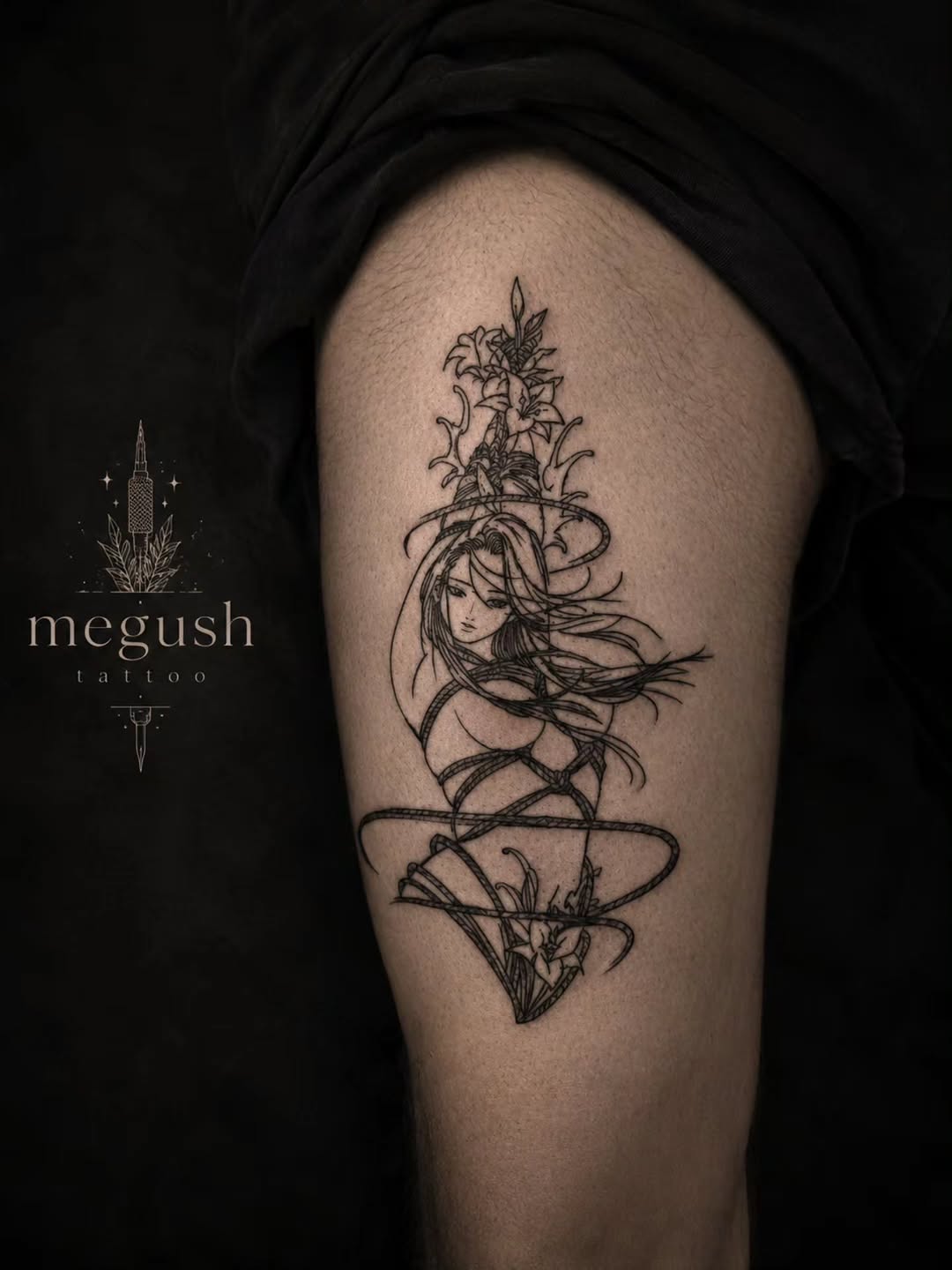 Tattoo by @megushtattoo — illustrative, fine_line