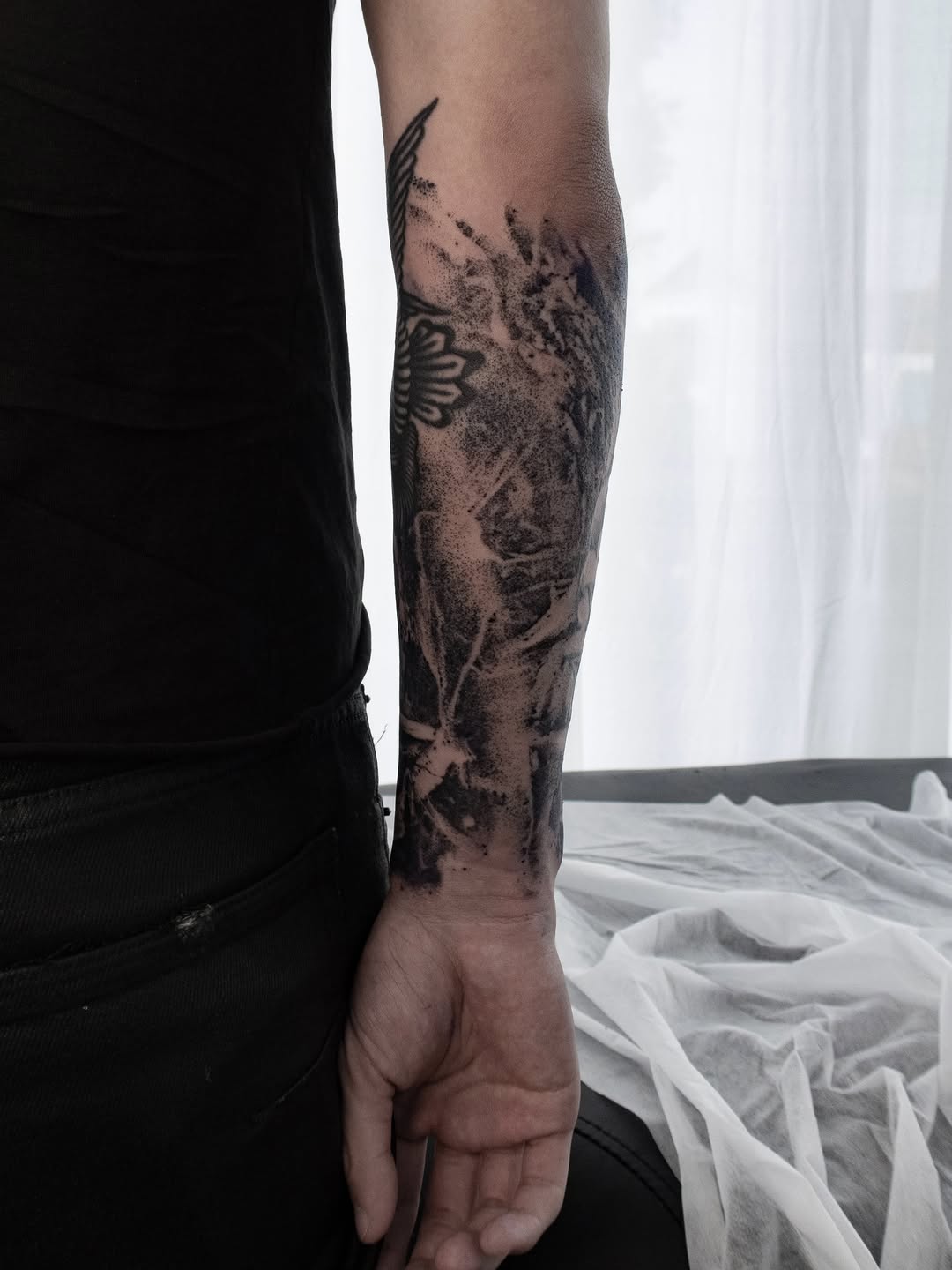 Tattoo by @9ti_________ — black_and_grey, dotwork