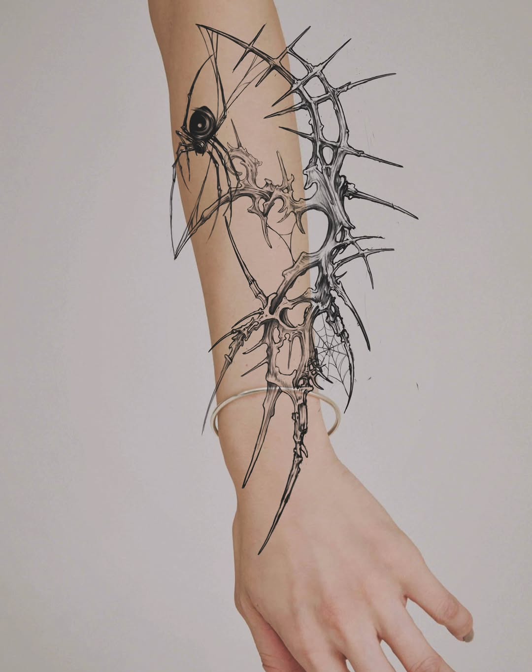 Tattoo by @woo.too β black_and_grey, dark_realism