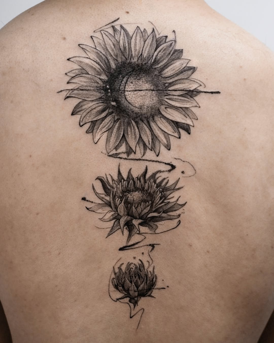 Tattoo by @maru.tattooist — fine_line, black_and_grey