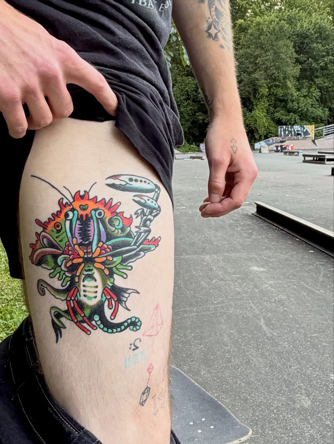 Tattoo by @nickmeerburg — new_school, trash_polka