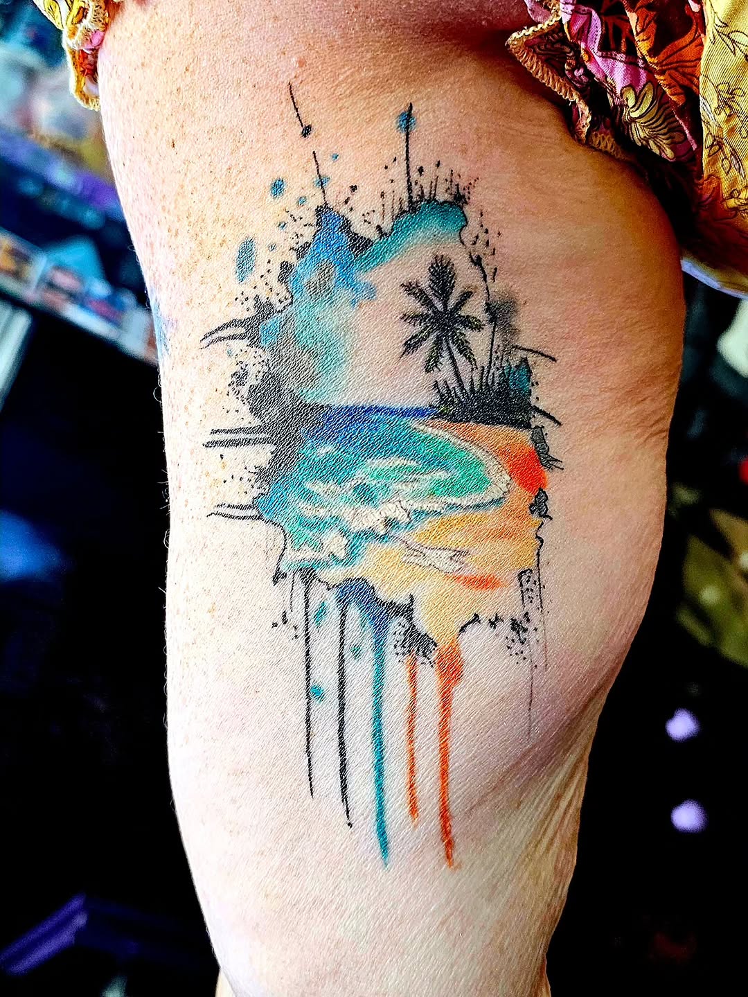 Tattoo by @kierastonetattoos — watercolor, blackwork