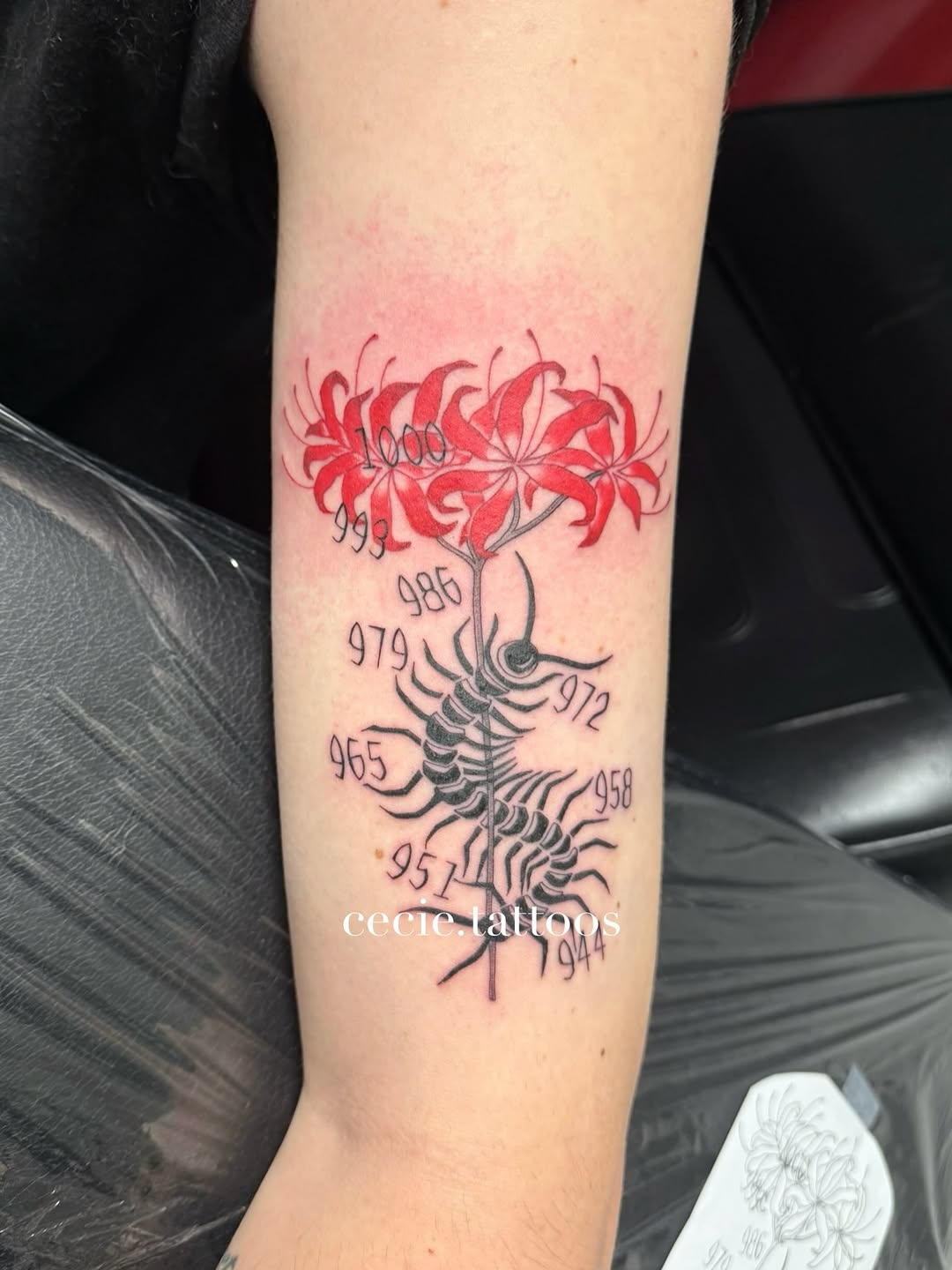 Tattoo by @cecie.tattoos — fine_line, lettering_script