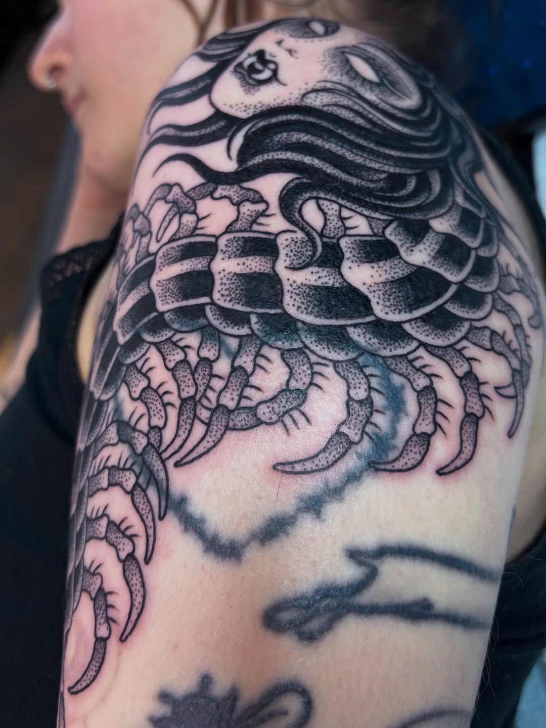 Tattoo by @evilnemec — japanese_irezumi, black_and_grey