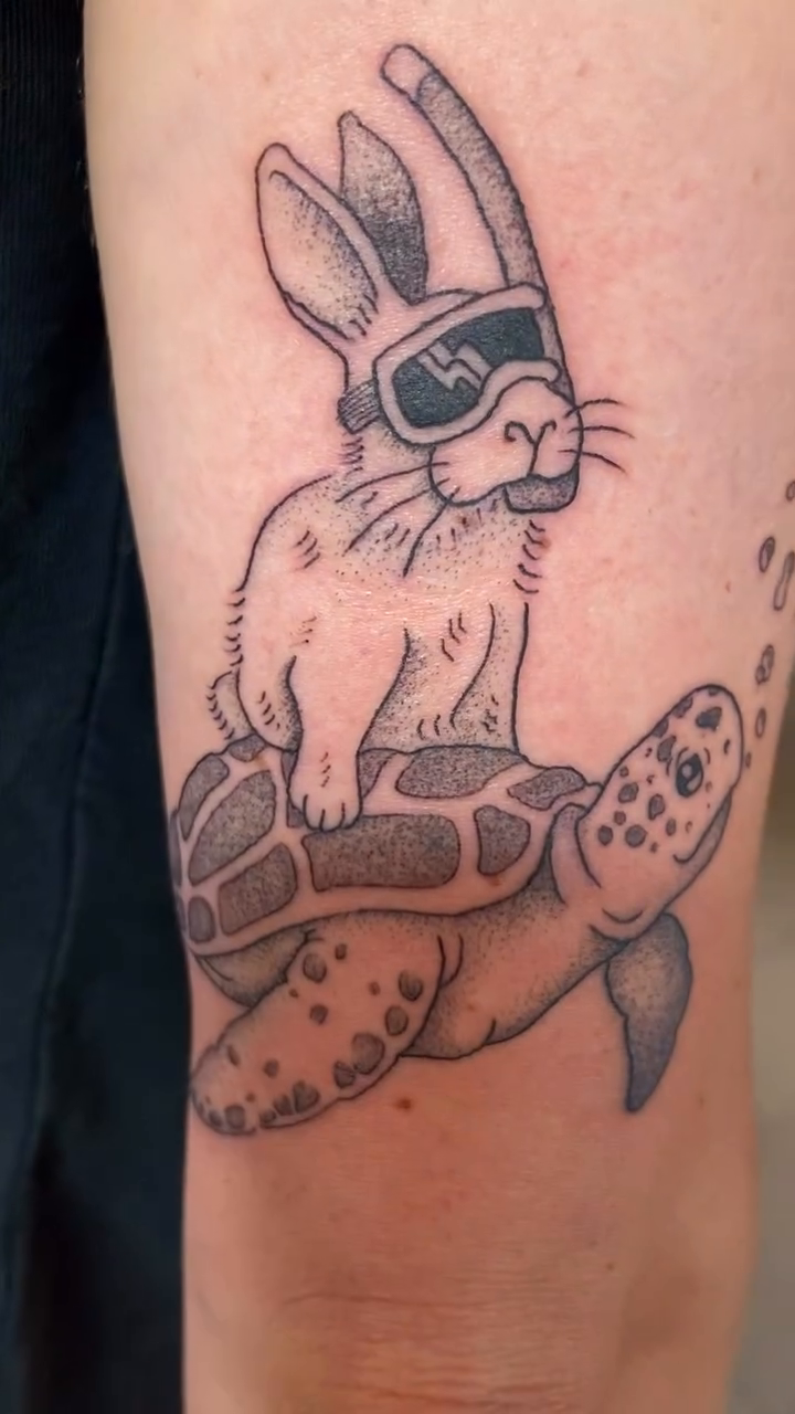 Tattoo by @kruegergrams — black_and_grey, illustrative