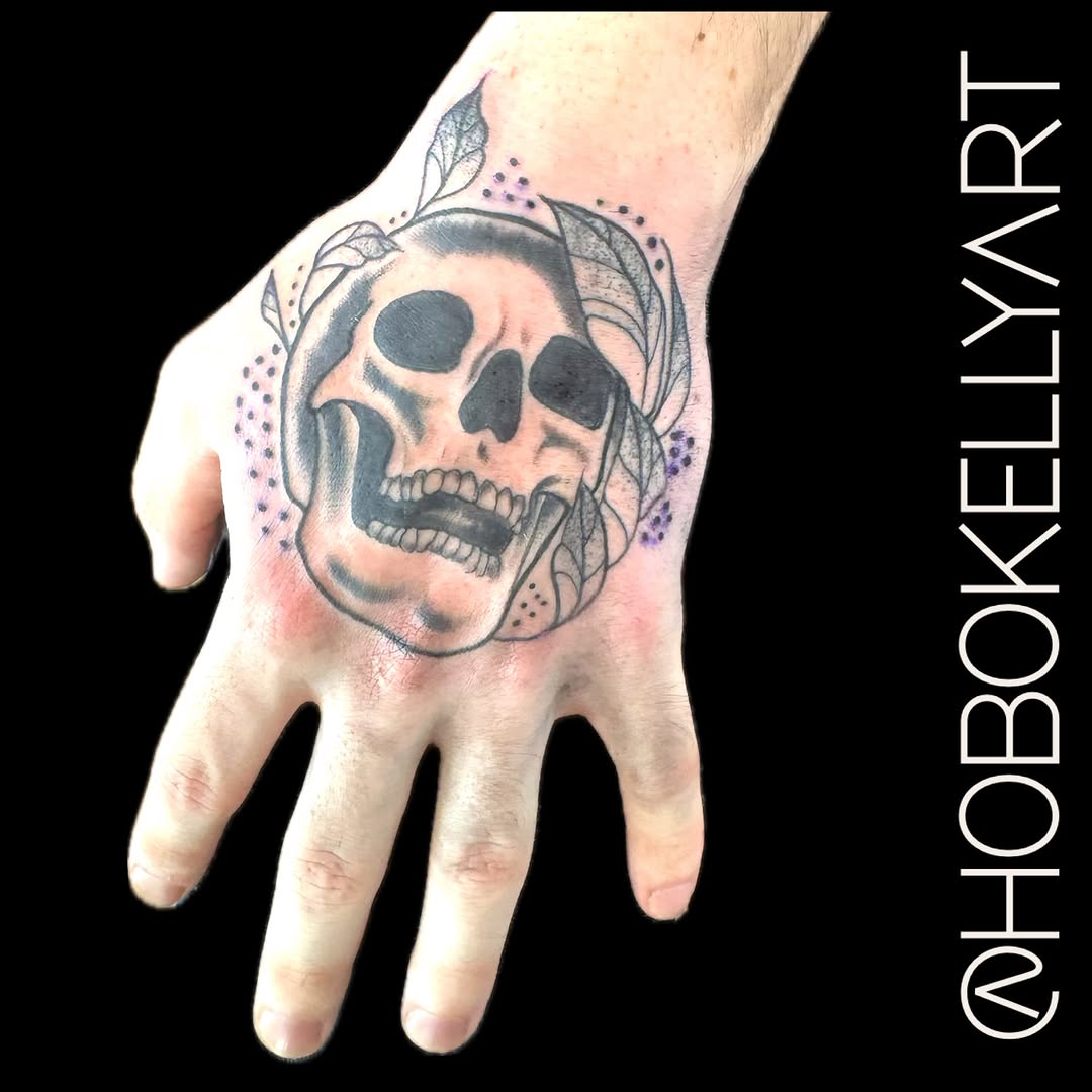 Tattoo by @hobokellyart โ black_and_grey, dotwork