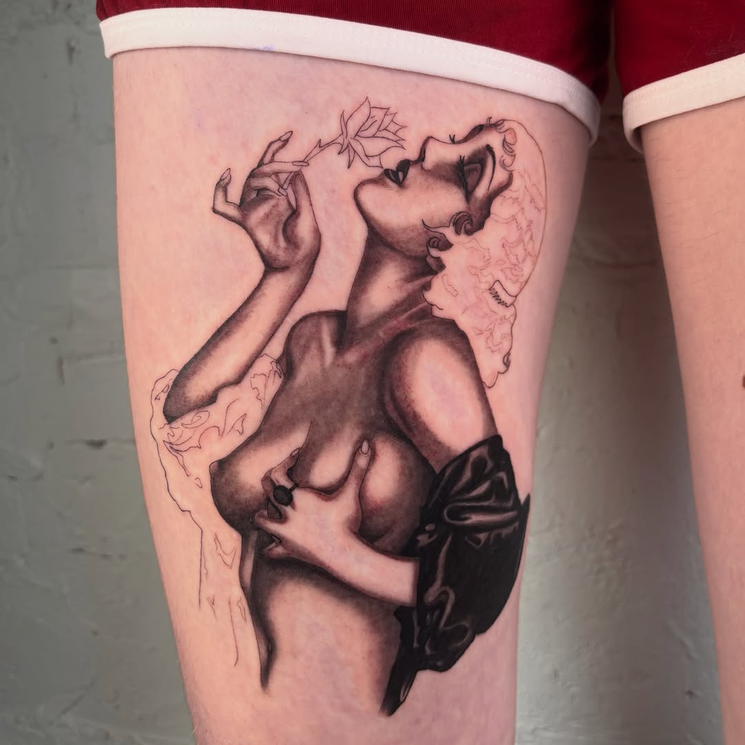 Tattoo by @uuptempo — black_and_grey, realism