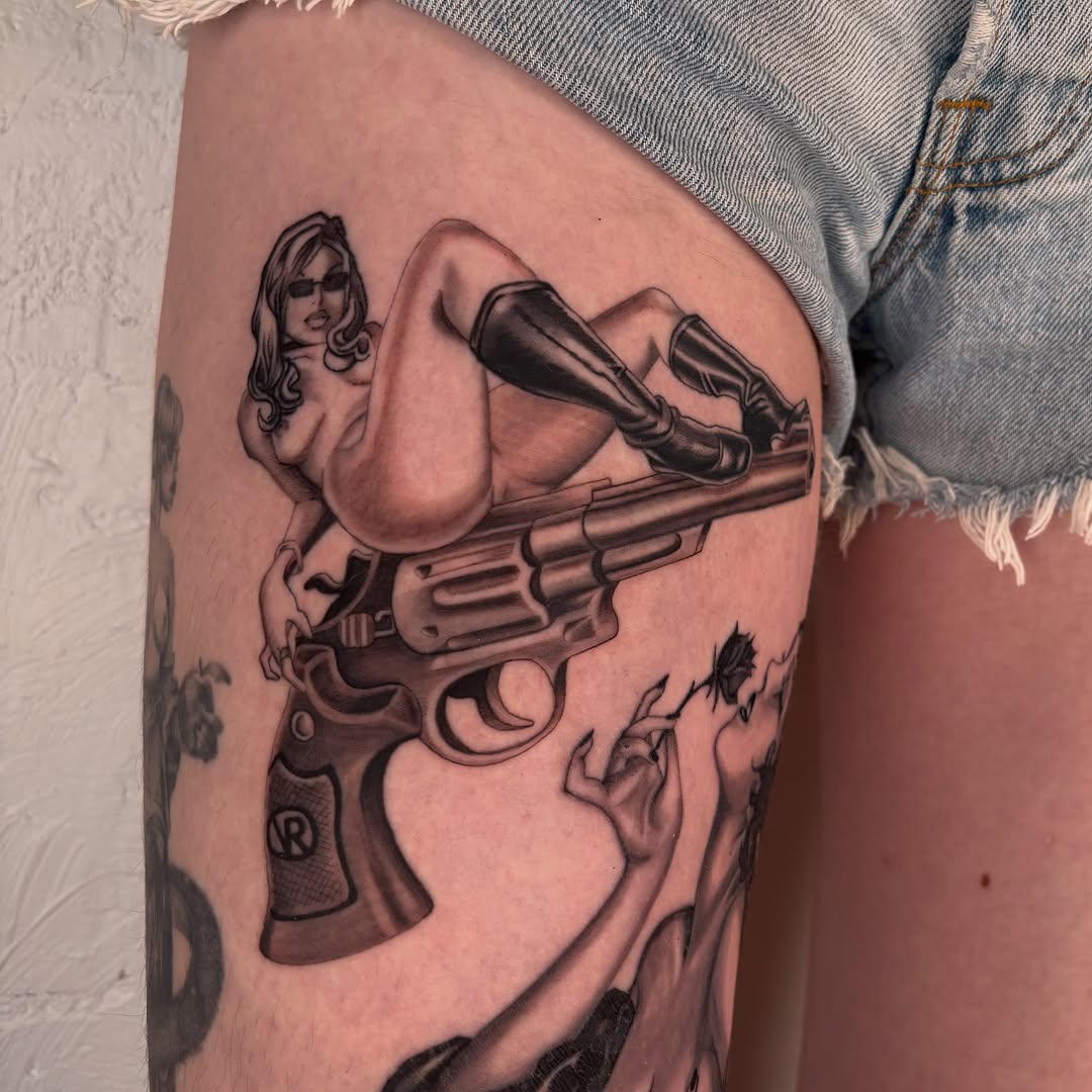 Tattoo by @uuptempo — black_and_grey, realism