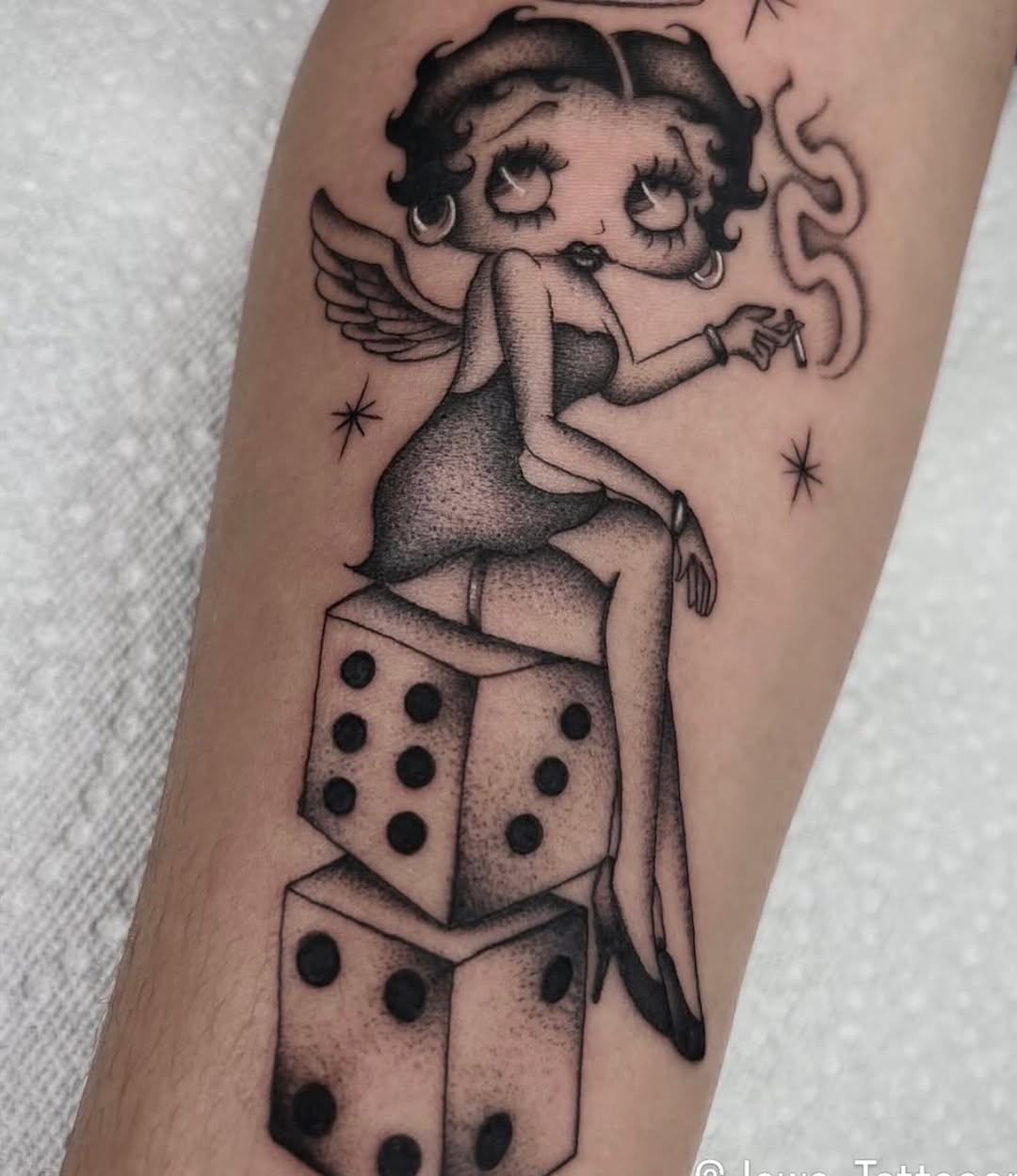 Tattoo by @jayytattoos_ — black_and_grey, chicano