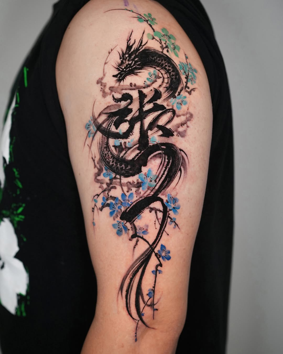 Tattoo by @jiya.brush — japanese_irezumi, lettering_script