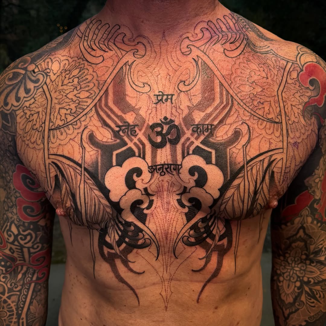 Tattoo by @iamnicholasblack — blackwork, ornamental