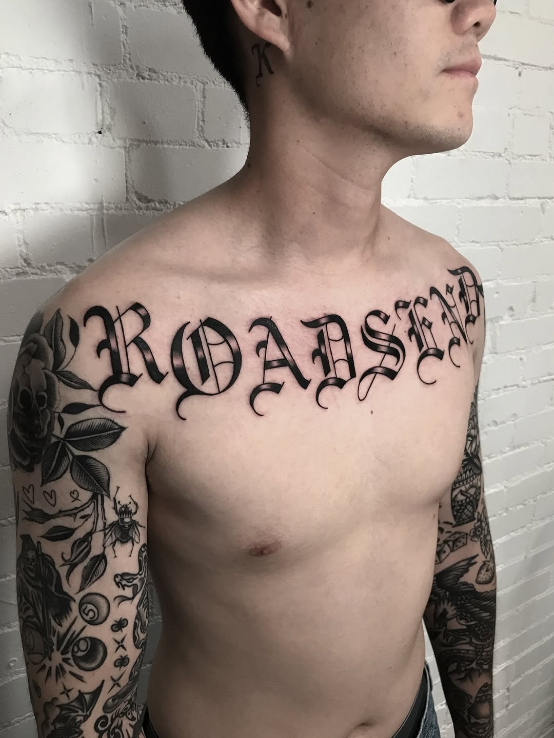 Tattoo by @angelwesttattoo — lettering_script, blackwork