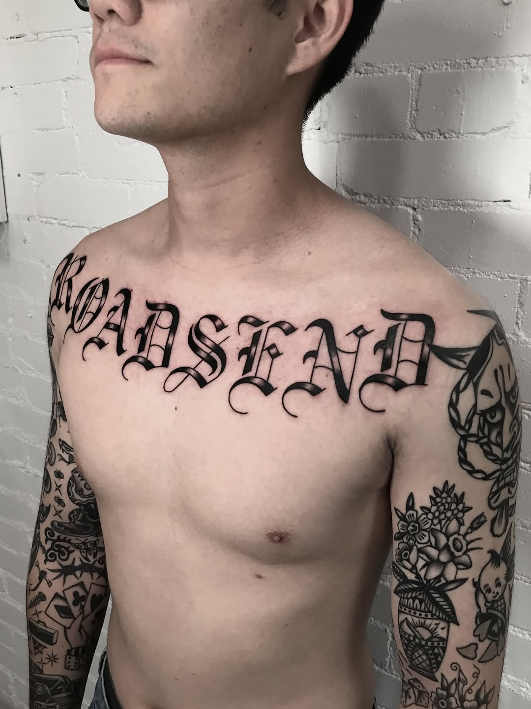 Tattoo by @angelwesttattoo — lettering_script, blackwork