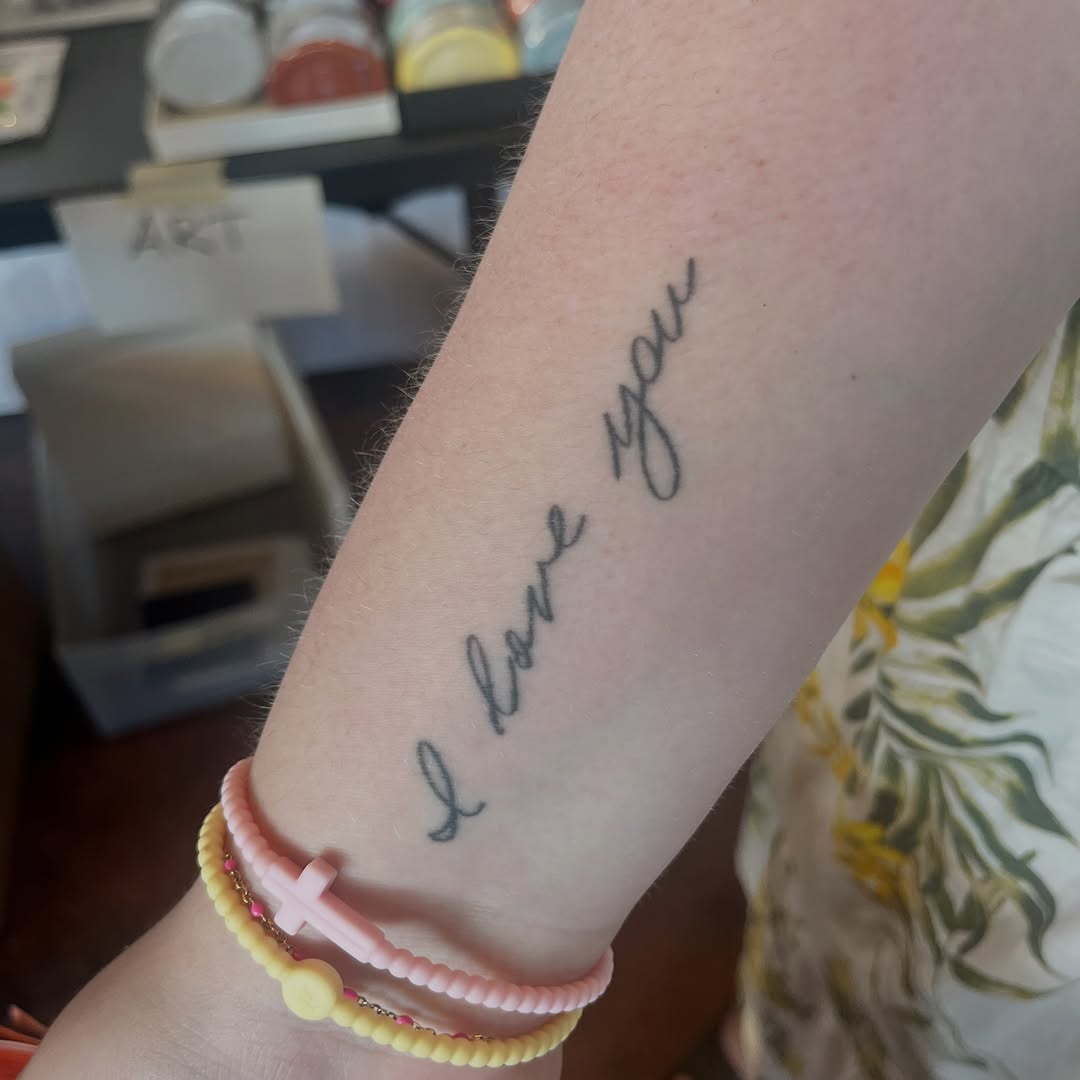 Tattoo by @stabbybrooks — lettering_script, fine_line