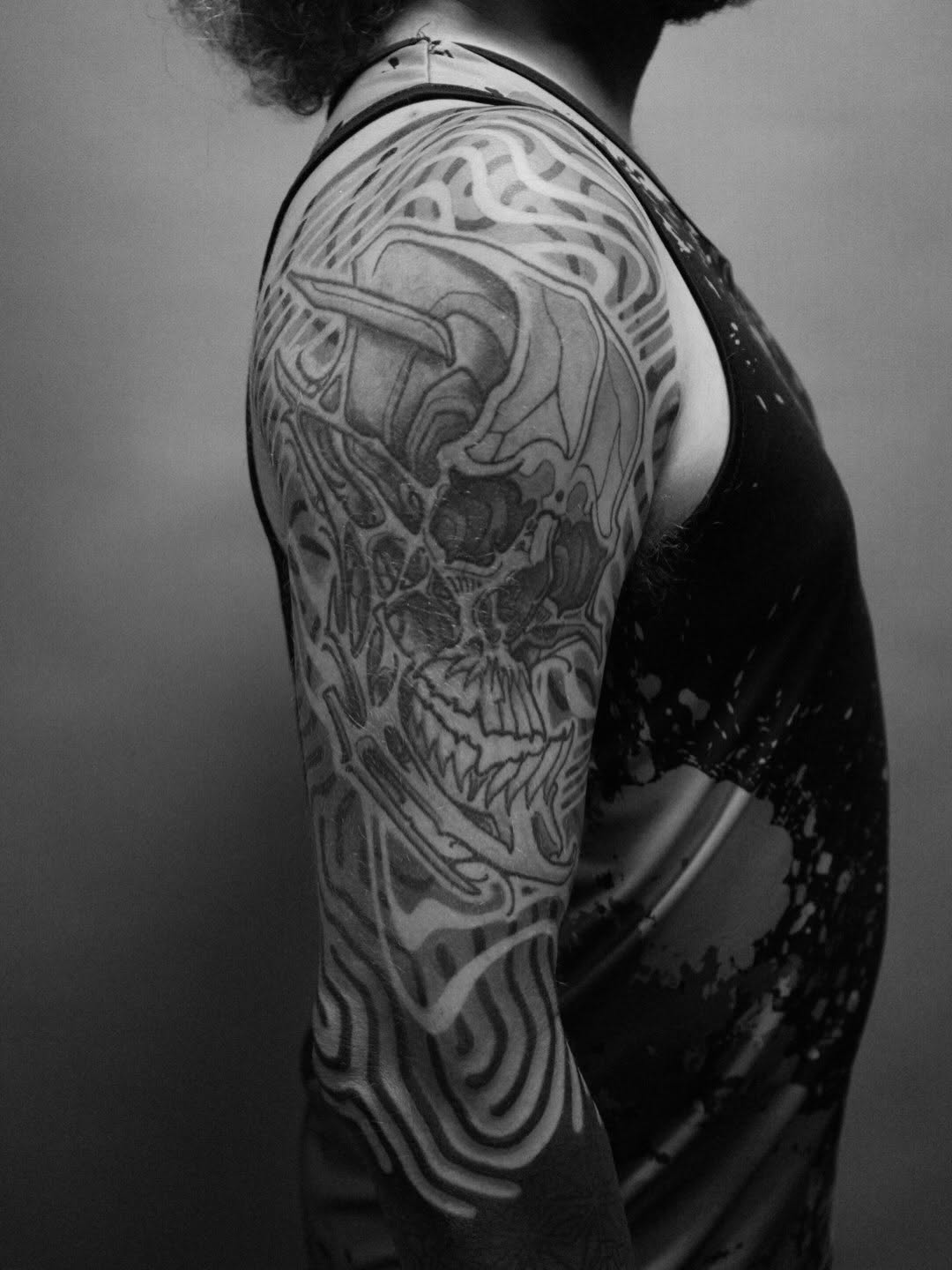 Tattoo by @cassadybell — black_and_grey, dark_realism