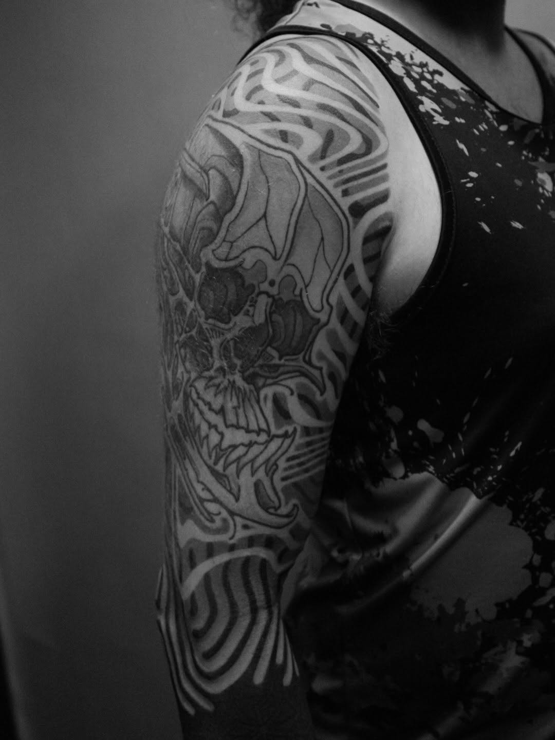 Tattoo by @cassadybell — black_and_grey, dark_realism
