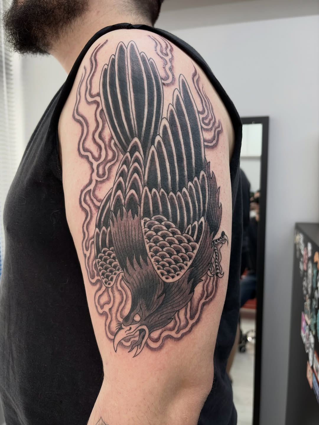 Tattoo by @naganumatattoo — japanese_irezumi, black_and_grey